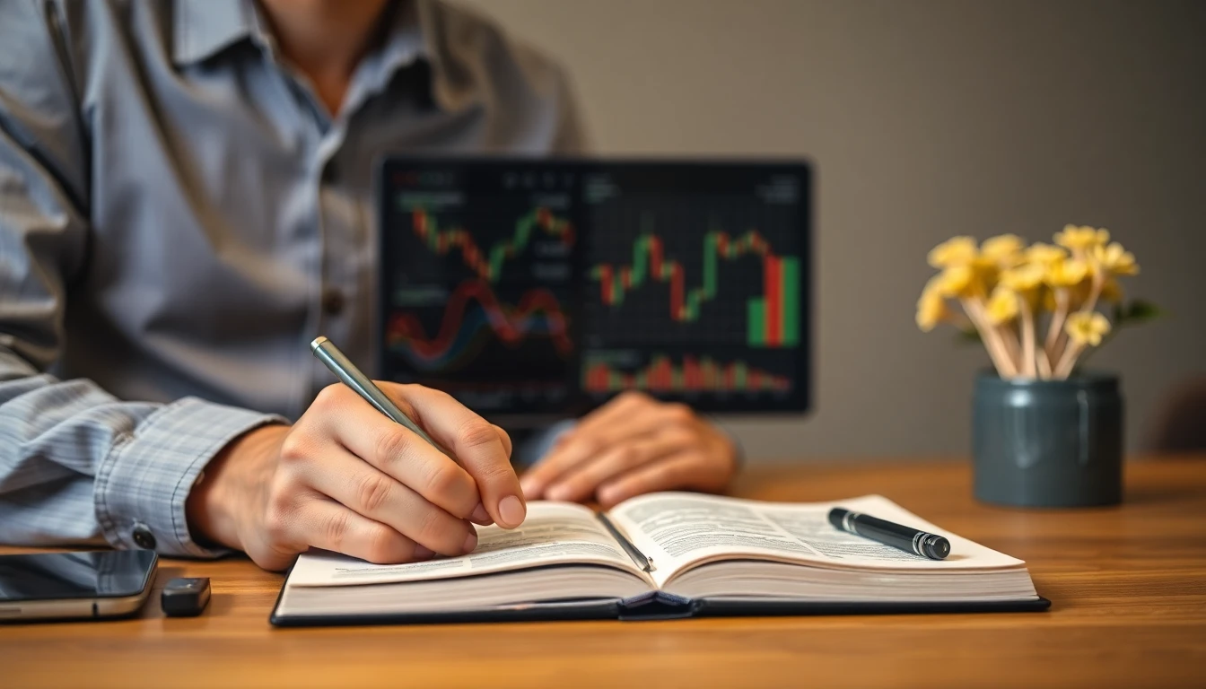 Trading-Tagebuch mit Notizen über Emotionen und Entscheidungen