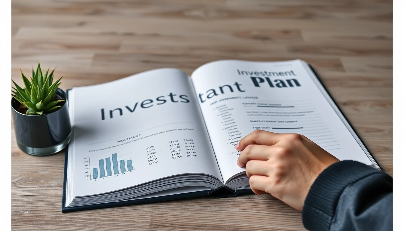 Handgeschriebener Investmentplan in elegantem Notizbuch